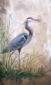 Artist Jean Plout Debuts In The Reeds - Blue Heron Pair